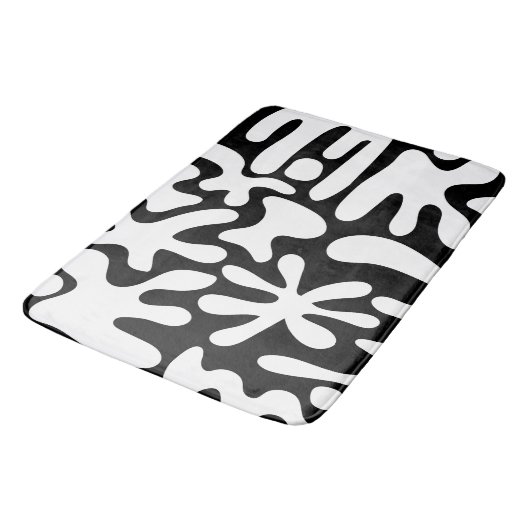 Tapis De Bain Kismet noir et blanc (Angle)