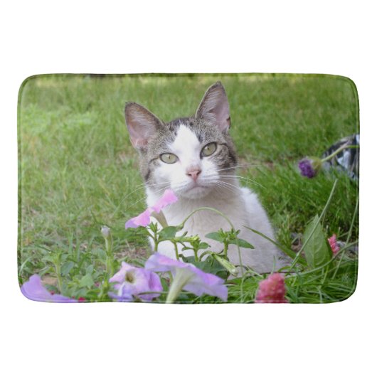 Tapis De Bain Kitty dans le Mat de Bain Petunias (Devant)