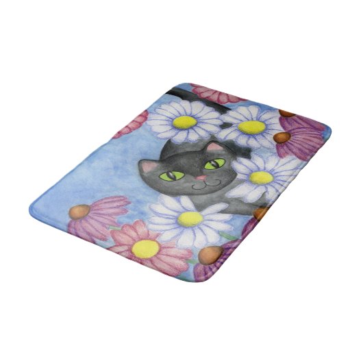 Tapis De Bain Kitty en Fleurs Bain Mat (Angle)