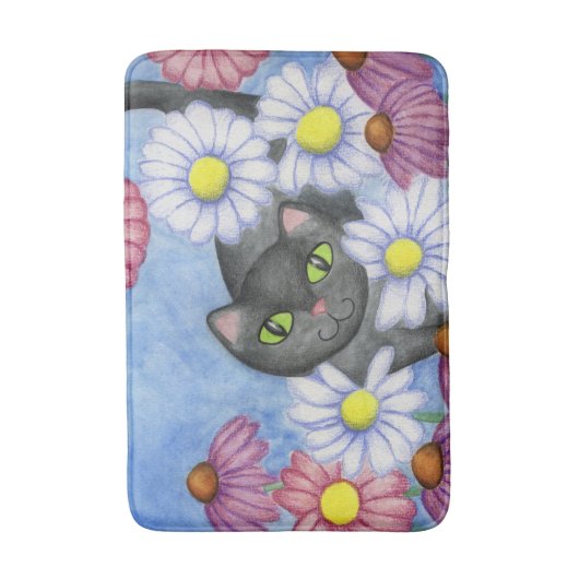 Tapis De Bain Kitty en Fleurs Bain Mat (Devant (Vertical))