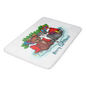 Tapis De Bain Kitty et chiot, Happy XMas (Angle)