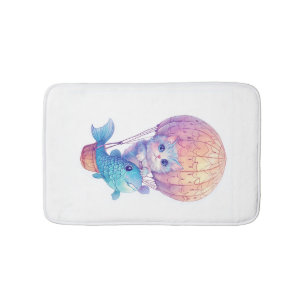 Tapis De Bain Kitty Très Haut - Aventure de Chat Mignonne et Fan