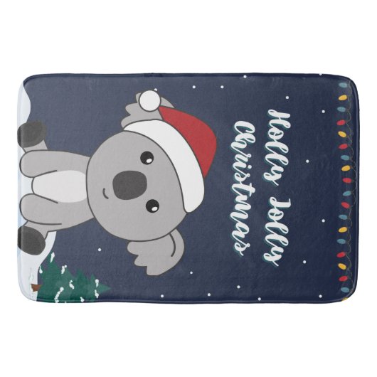 Tapis De Bain Koala Noël Neige Animaux d'hiver Koalas Bath Ma (Devant)
