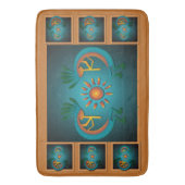 Tapis De Bain Kokopelli avec Sun Turquoise Design 3 (devant Vertical)