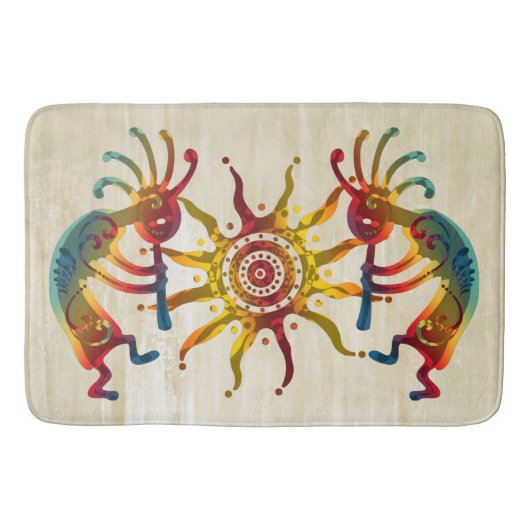 Tapis De Bain KOKOPELLI soleil musicien + vos idées (Devant)