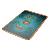 Tapis De Bain Kokopelli Sun Sud-Ouest Turquoise Mat (Angle)