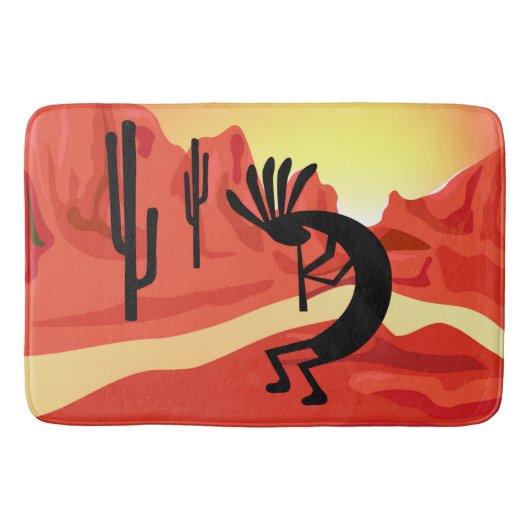 Tapis De Bain Kokopelli Sunset Desert Paysage Mat de bain (Devant)