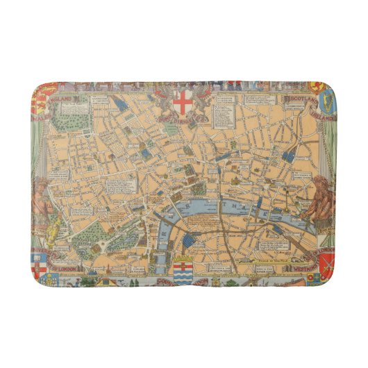 Tapis De Bain La carte des enfants de Londres, Angleterre (Devant)
