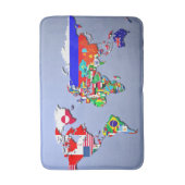 Tapis De Bain La carte du monde avec leurs drapeaux (Devant (Vertical))