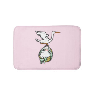 Tapis De Bain La cigogne porte une petite fille