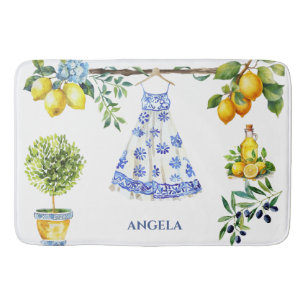 Tapis De Bain La Dolce Vita Lemon Blue Italie