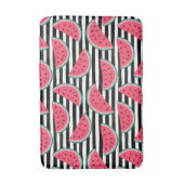 Tapis De Bain La douce pastèque sur le Motif noir et blanc (Devant (Vertical))