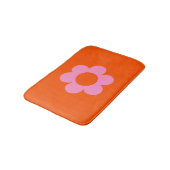 Tapis De Bain La Fleur 01 Retro Floral Orange Pink Preppy Flower (Angle)