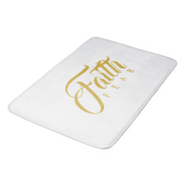 Tapis De Bain La foi sur la peur or et blanc
