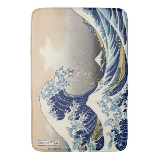 Tapis De Bain La Grande Vague au large de Kanagawa Hokusai (devant Vertical)