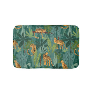 Tapis De Bain La jungle luxuriante du léopard