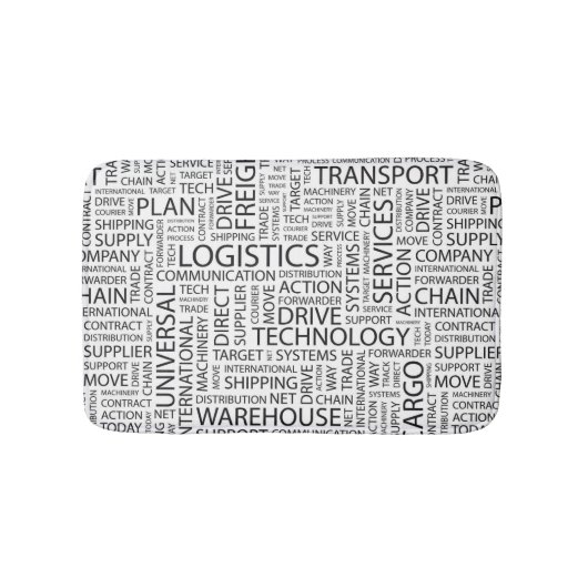 Tapis De Bain La LOGISTIQUE modèle avec des mots (Devant)