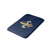 Tapis De Bain La luxueuse Gold Fleur de Lis Navy (Angle)