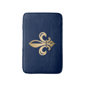 Tapis De Bain La luxueuse Gold Fleur de Lis Navy (Devant (Vertical))