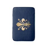 Tapis De Bain La luxueuse Gold Fleur de Lis Navy (Devant (Vertical))
