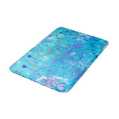 Tapis De Bain La machine à bulles : Art abstrait bleu (Angle)