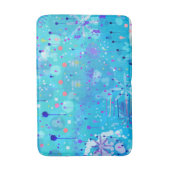 Tapis De Bain La machine à bulles : Art abstrait bleu (Devant (Vertical))