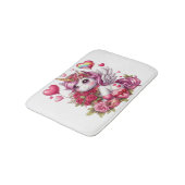 Tapis De Bain La mignonne Saint Valentin licorne (Angle)