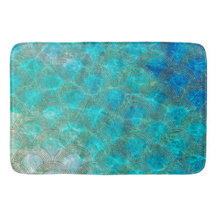 Tapis De Bain La sirène mesure l'amusement de mer de l'eau d'é
