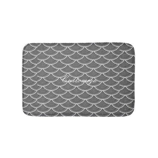 Tapis De Bain la sirène mesure le noir/blanc de Thunder_Cove (Devant)
