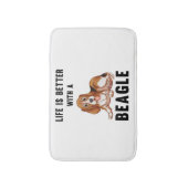 Tapis De Bain La vie est meilleure avec un Beagle (Devant (Vertical))