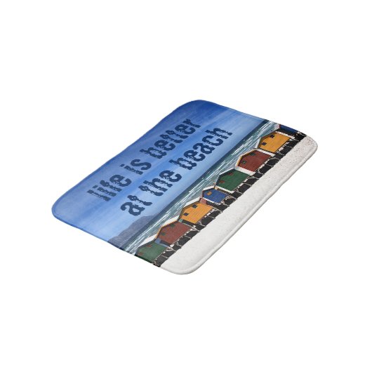 Tapis De Bain La Vie Est Mieux À La Plage (Angle)