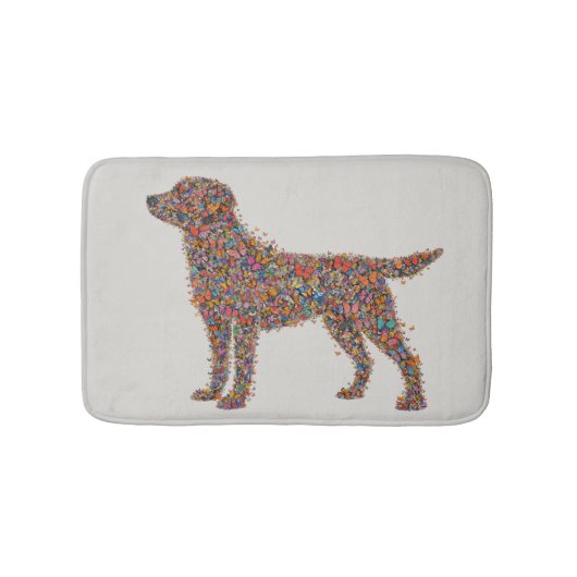Tapis De Bain Labrador Retriever Butterfly Silhouette Dog Lover (Devant)