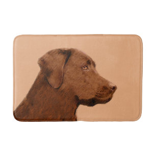 Tapis De Bain Labrador Retriever (Chocolat) Peinture - Chien Art
