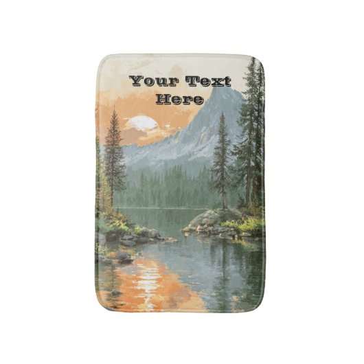 Tapis De Bain Lac au coucher de soleil (Devant (Vertical))