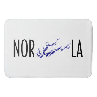 Tapis De Bain Lac Norris Tennessee Noir Bleu Rivage Art