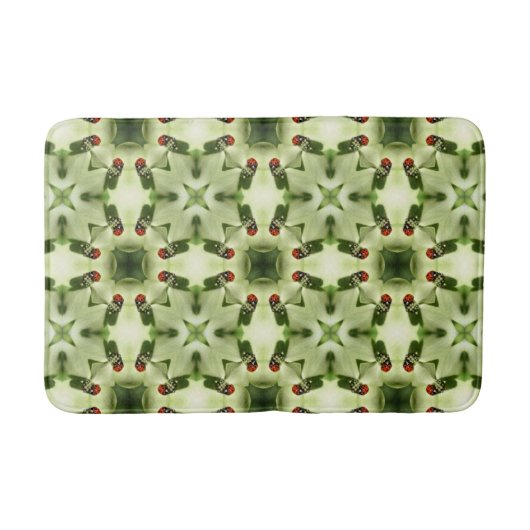 Tapis De Bain Ladybug Abstrait Sur Dogwood Nature Kaleidoscope (Devant)