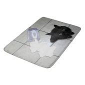 Tapis De Bain Lait déversé et Kitty noir (Angle)