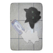 Tapis De Bain Lait déversé et Kitty noir (devant Vertical)
