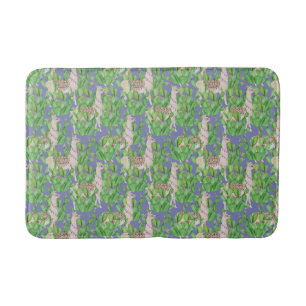 Tapis De Bain Lama d'aquarelle et motif de Catus