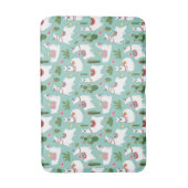 Tapis De Bain Lamas mignons sur le motif turquoise (Devant (Vertical))