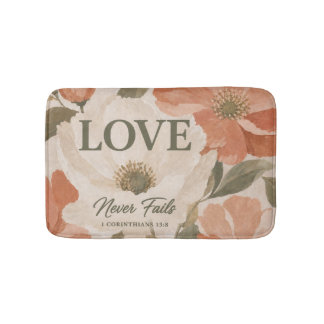 Tapis De Bain L'AMOUR NE MANQUE JAMAIS | Cadeau de mariage chrét