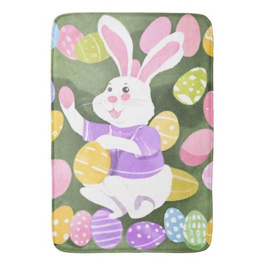 Tapis De Bain lapin avec oeufs de pâques (devant Vertical)