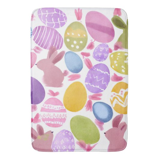 Tapis De Bain lapin avec oeufs de pâques (devant Vertical)