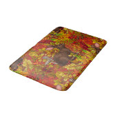 Tapis De Bain Lapin d'automne en rouge (Angle)