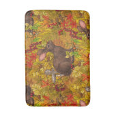 Tapis De Bain Lapin d'automne sur ocre (Devant (Vertical))