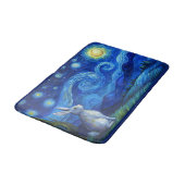 Tapis De Bain lapin de Pâques dans la nuit étoilée (Angle)