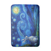 Tapis De Bain lapin de Pâques dans la nuit étoilée (Devant (Vertical))