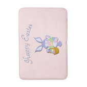Tapis De Bain Lapin de Pâques Violet Dansant Rose (Devant (Vertical))