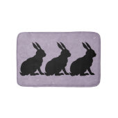 Tapis De Bain Lapin noir Silhouette Lapin de Pâques (Devant)