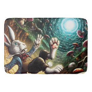 Tapis De Bain Lapin Paniqué Tombant Dans Le Trou De Lapin